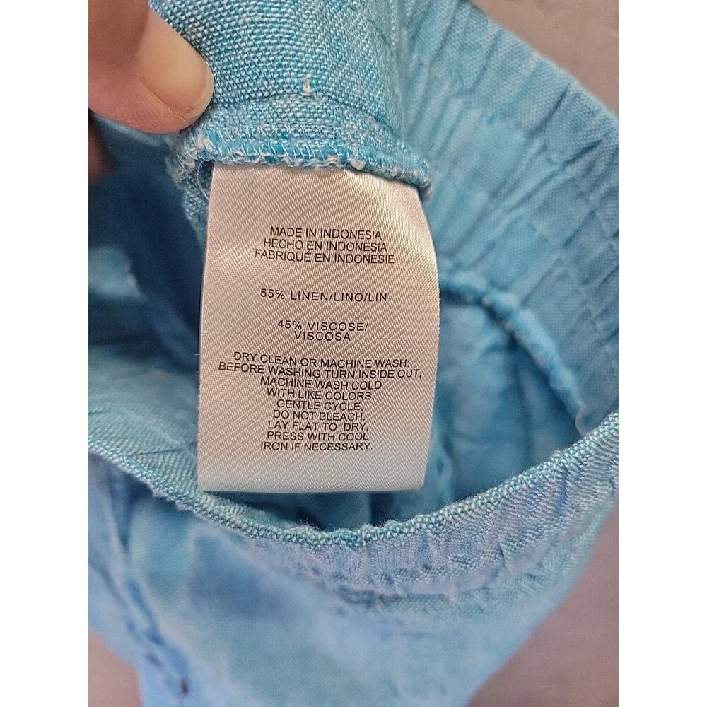 Jones New York Blue Linen Stonewash Ankle‎ Pants XL
